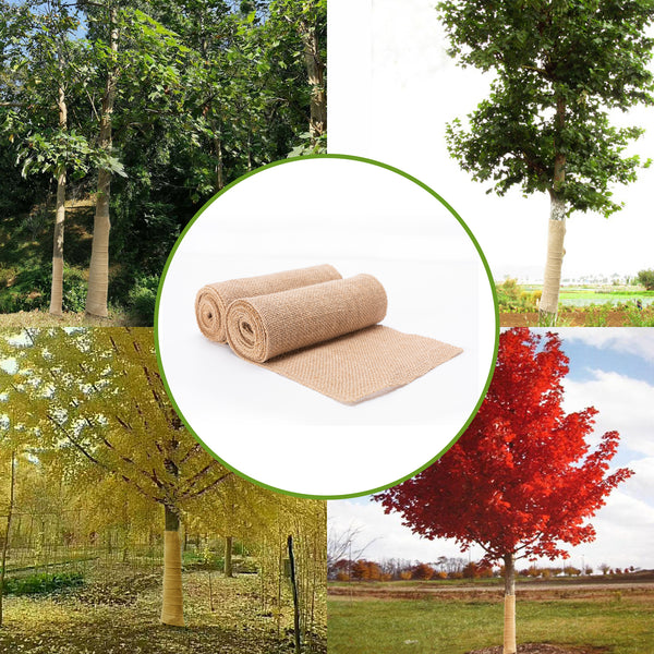 2 Pack Natural Burlap Fabric Tree Protector Wraps