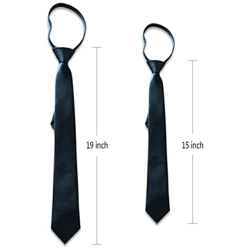 3 Boys' Solid Color Zipper Tie