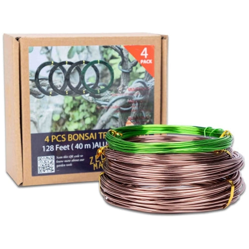 Bonsai Training Wire Set of 4 - Total 128 Feet(32 Feet Each Size) 3 Size - 1.0MM,1.5MM,2.0MM