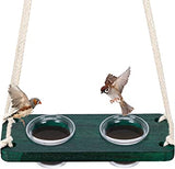 Natural Wood Window Bird Feeder for Outside