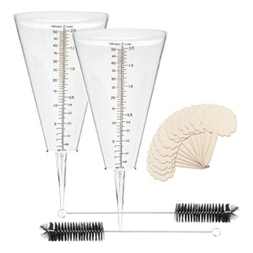 Plastic Rain Gauge with Brushes and Garden Labels