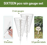 Plastic Rain Gauge with Brushes and Garden Labels