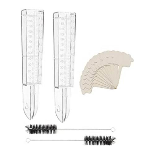 Plastic Rain Gauge with Brushes and Garden Labels