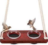 Natural Wood Window Bird Feeder for Outside