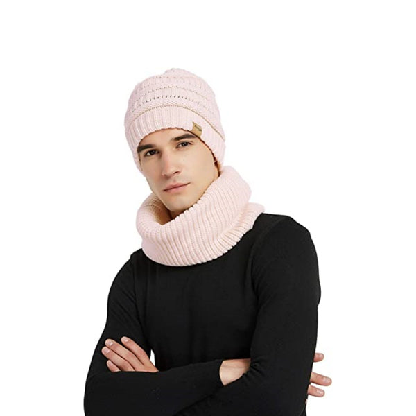 20 Winter Unisex Knit Beanie Hat and Infinity Scarf Set