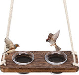 Natural Wood Window Bird Feeder for Outside