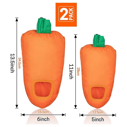 2 Pieces Carrot Shape Hay Feeder Bag